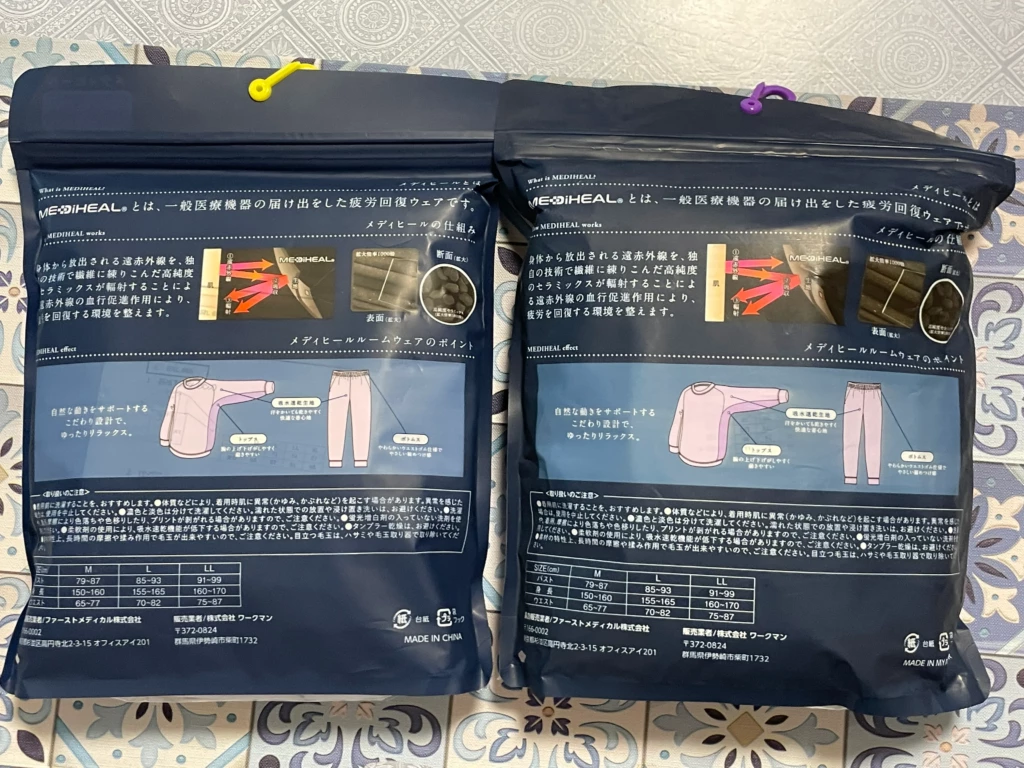 WORKMAN MEDIHEALのパッケージ裏面